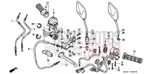 COMMUTATEUR/CABLE CB750F2V de 1997